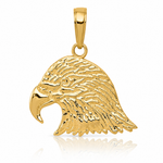 14k Eagle Head Pendant - Lifestyle View