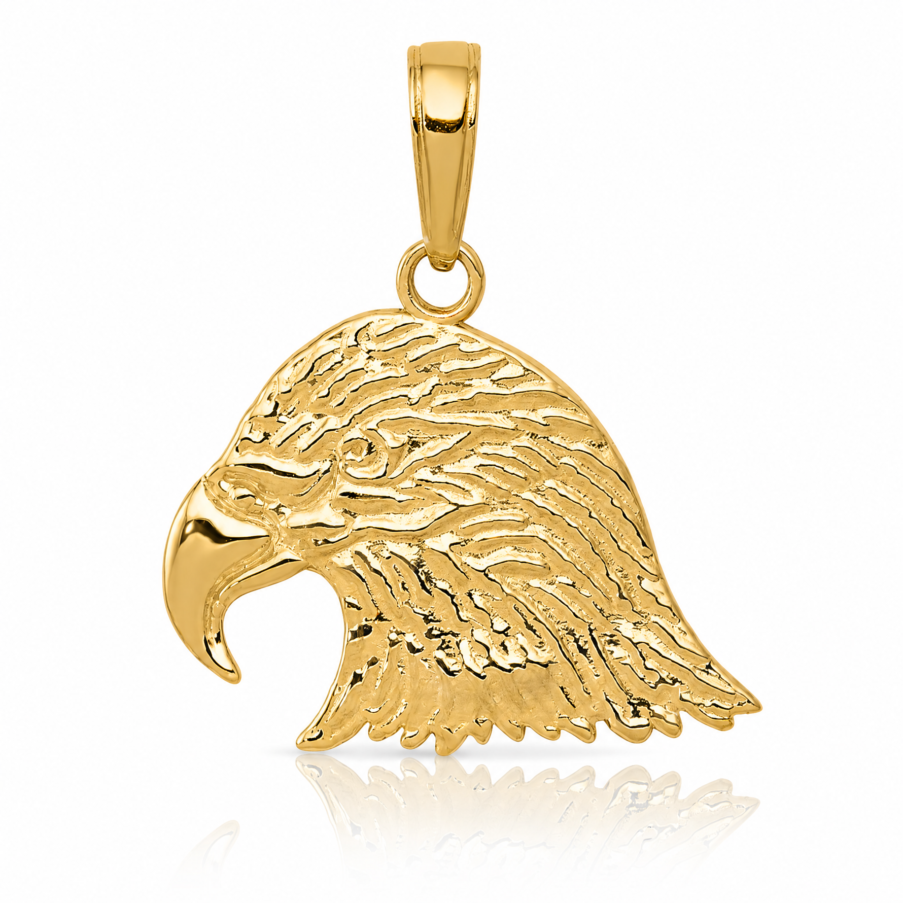 14k Eagle Head Pendant - Lifestyle View