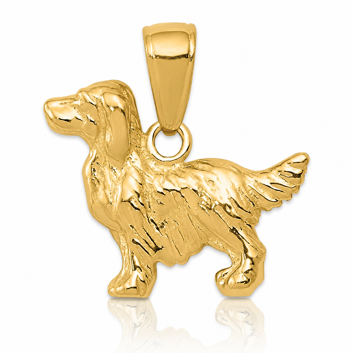 14k Springer Spaniel Dog Pendant - Lifestyle View