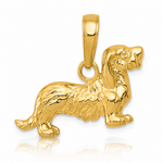 14k Long-Haired Dachshund Dog Pendant - Lifestyle View
