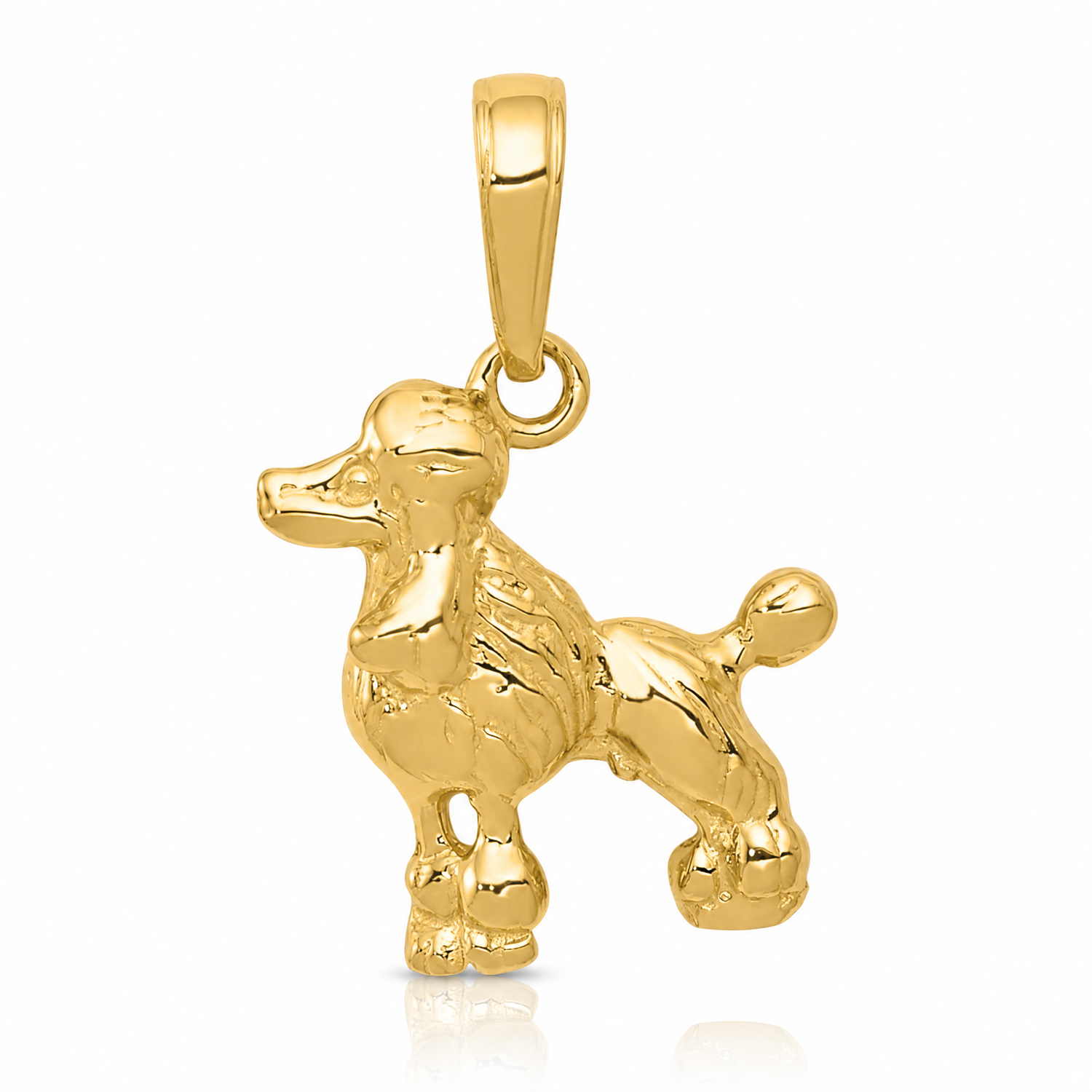 14k Poodle Dog Pendant - Lifestyle View
