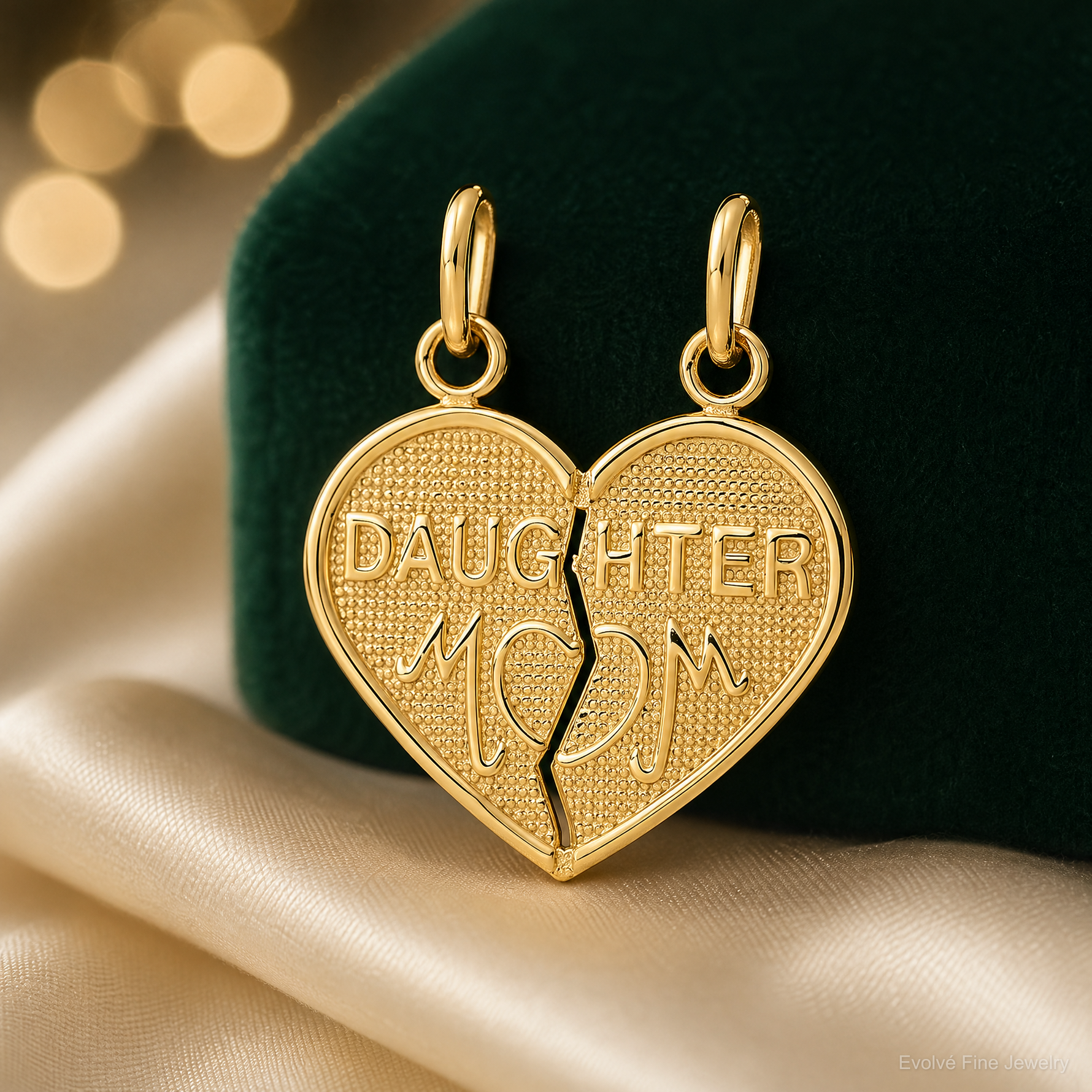 14k Break-apart MOM-DAUGHTER Charm - Lifestyle View
