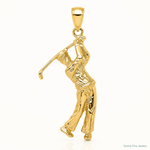 14k 3-D Golfer in Swing Charm - Lifestyle View