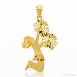 14k Diamond Cut Cheerleader Charm - Lifestyle View