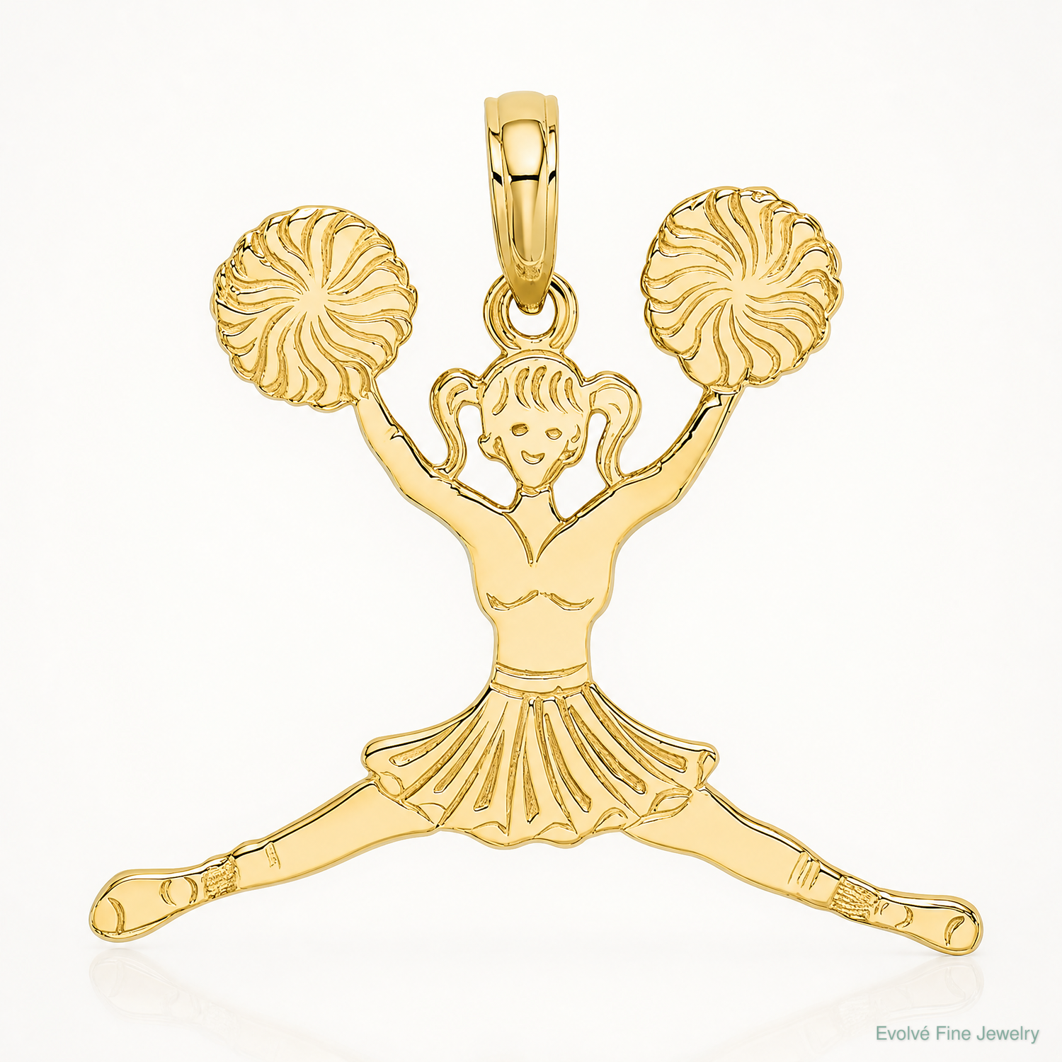 14k Cheerleader Jumping with Pom-Poms Charm - Lifestyle View
