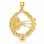 14k Dart Board and Darts in Leaf Design Charm - Lifestyle View
