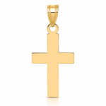 14K Polished Cross Charm - Lifestyle View