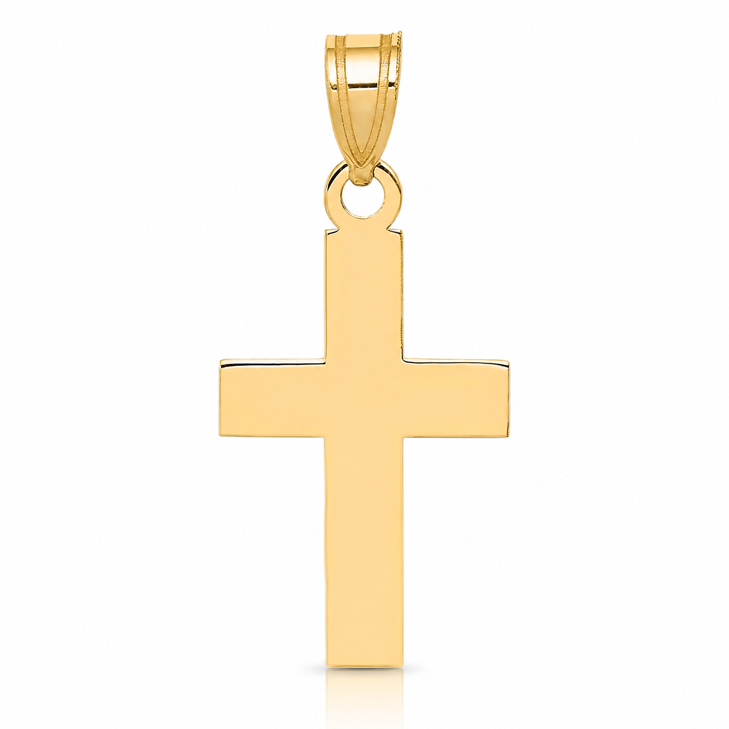 14K Polished Cross Charm - Lifestyle View