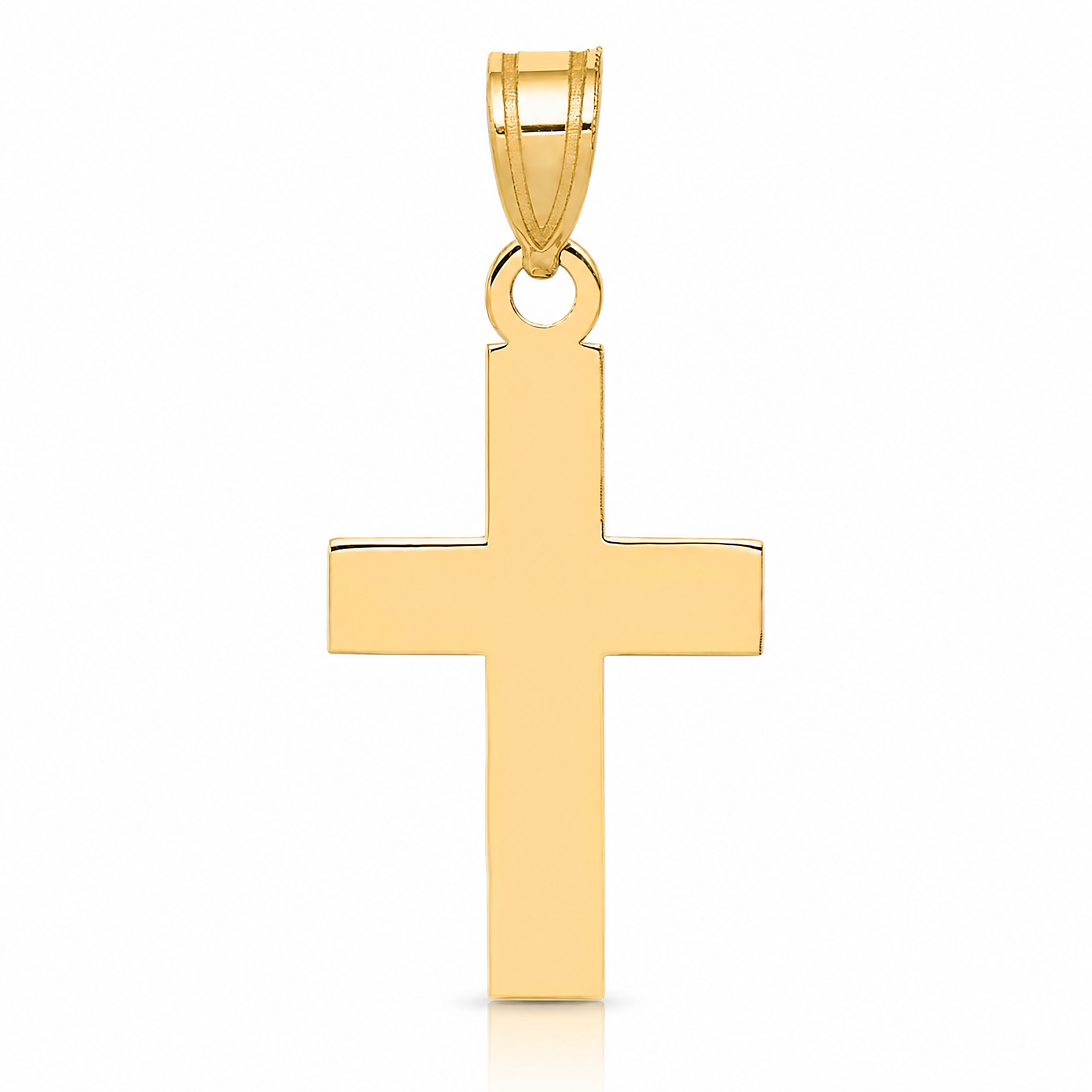 14K Polished Cross Charm - Lifestyle View