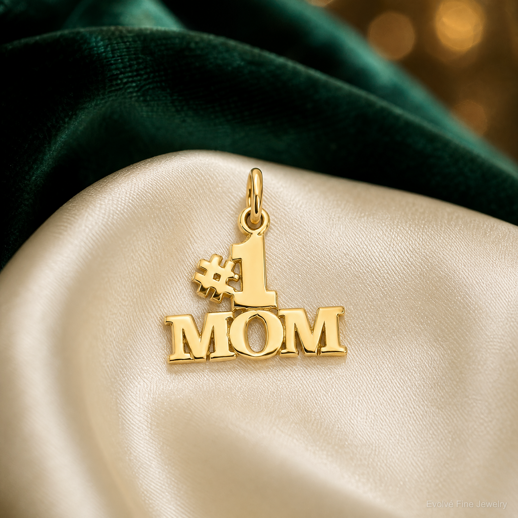 14k #1 MOM Charm - Lifestyle View