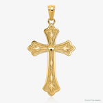 14k Diamond-cut Cross Pendant - Lifestyle View