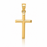 14k Polished Hollow Cross Pendant - Lifestyle View