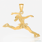 14k Ice Skater Jumping Charm - Lifestyle View