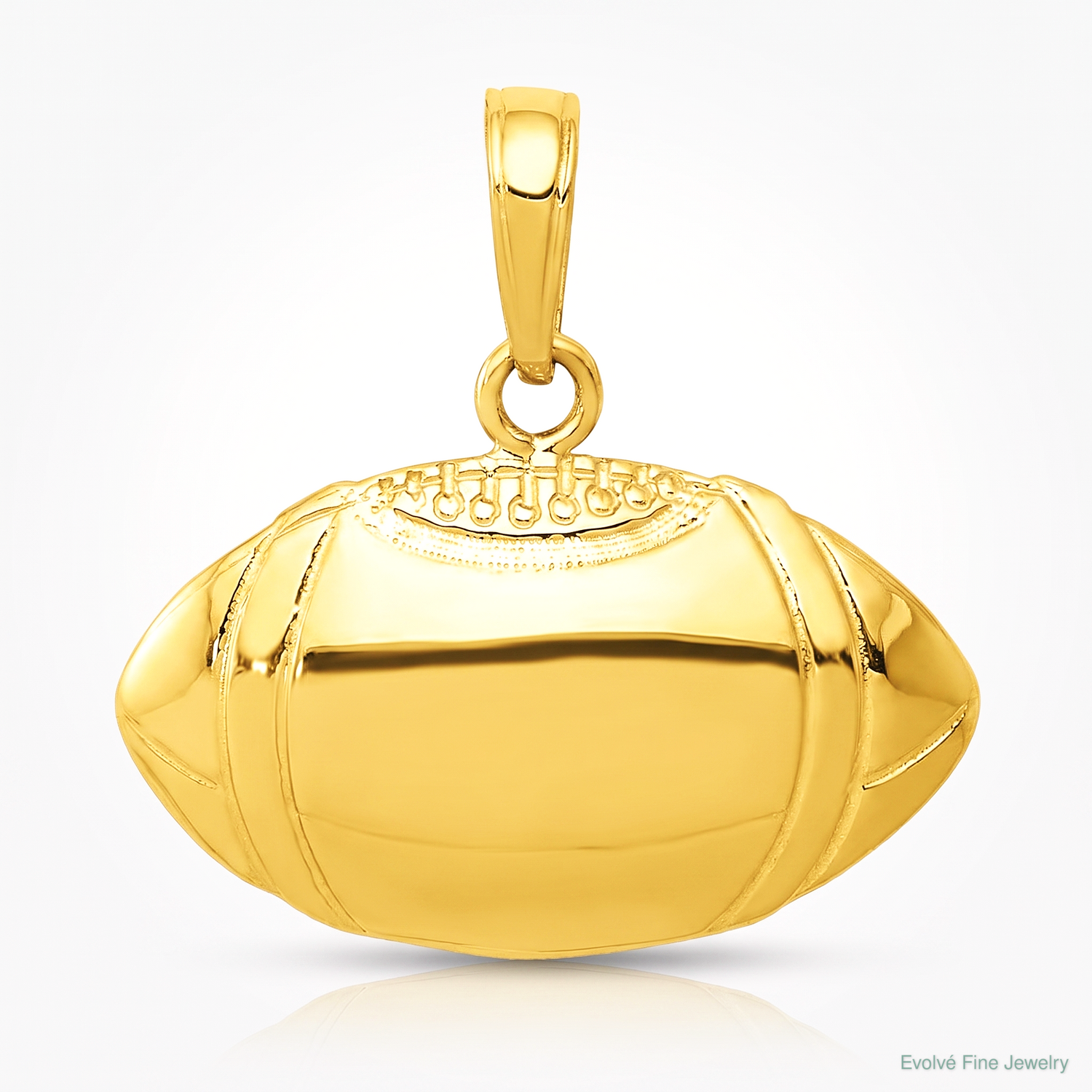 14k Football Profile Pendant - Lifestyle View