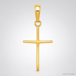 14k Polished Cross Pendant - Lifestyle View