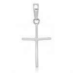 14k White Gold Polished Cross Pendant - Lifestyle View