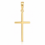 14k Polished Cross Pendant - Lifestyle View