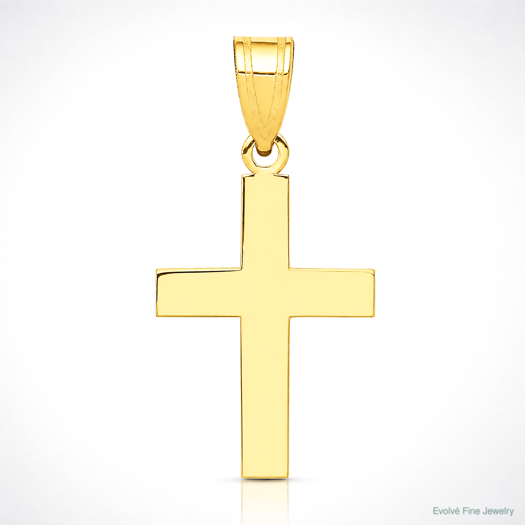 14k Polished Cross Charm - Lifestyle View