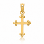 14k Budded Cross Charm - Lifestyle View