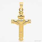 14k Claddagh Cross Charm - Lifestyle View