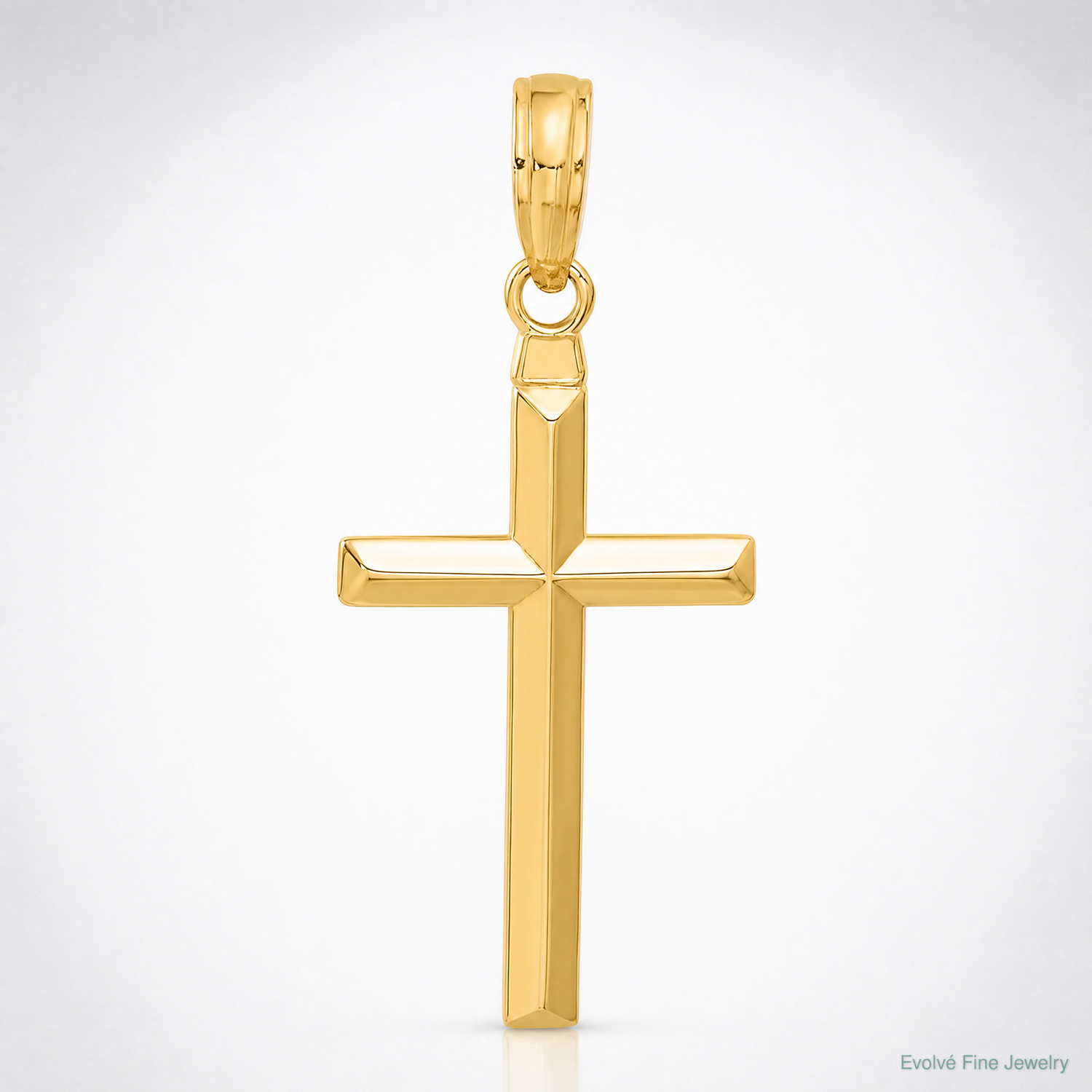14k Reversible Latin Cross Pendant - Lifestyle View