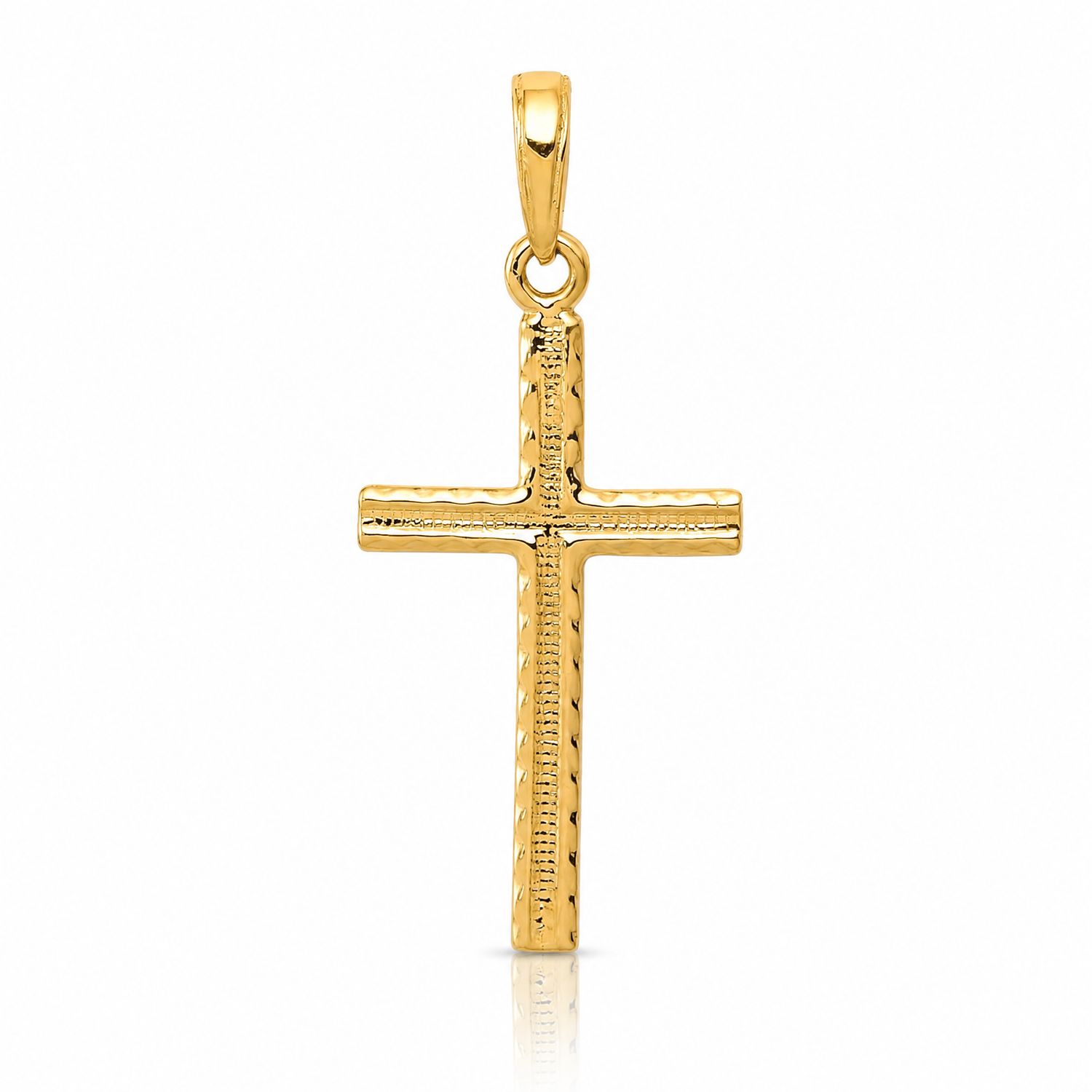 14k Latin Cross Pendant - Lifestyle View