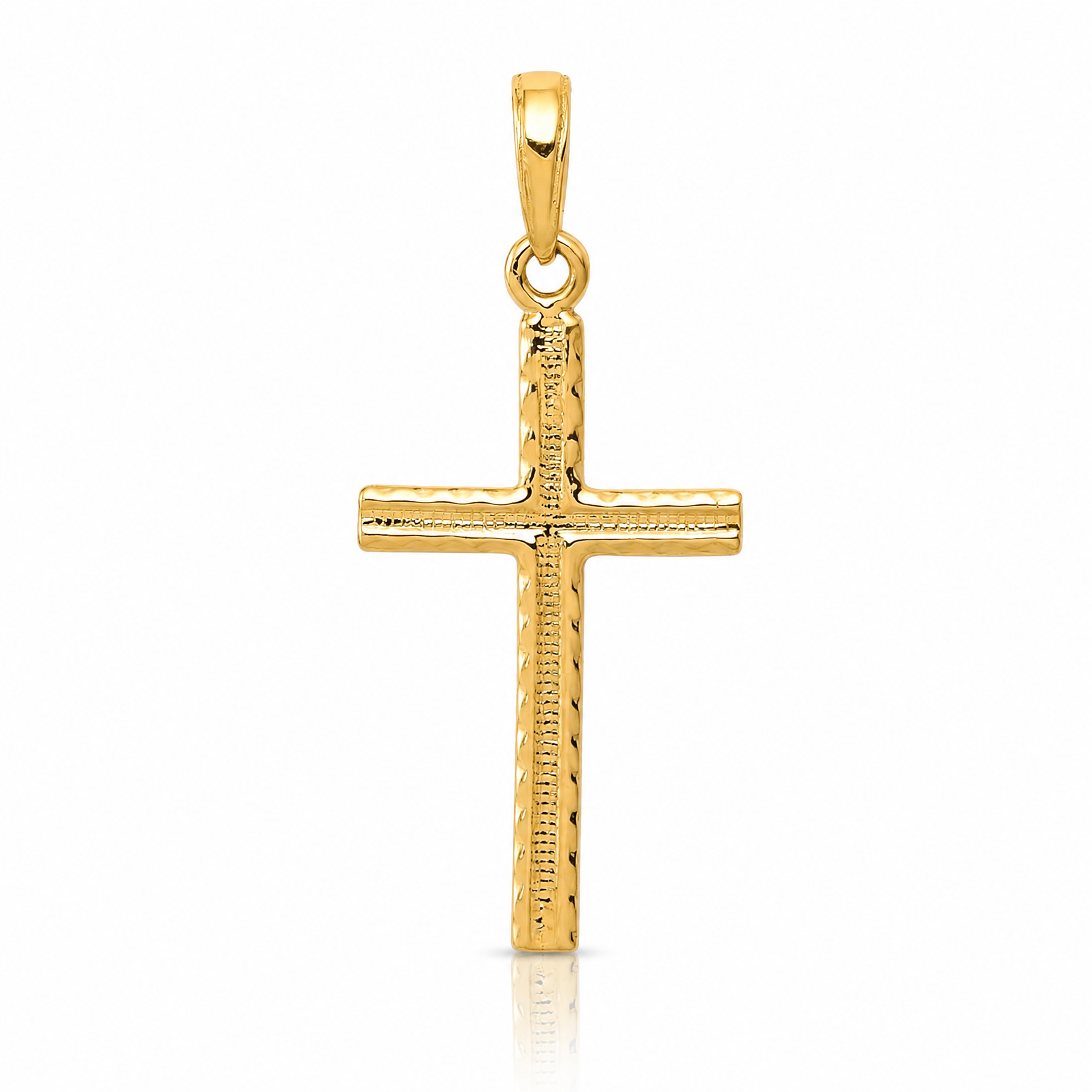 14k Latin Cross Pendant - Lifestyle View