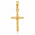 14k Polished Cross Charm - Lifestyle View