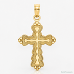 14k Scalloped Cross Charm - Lifestyle View