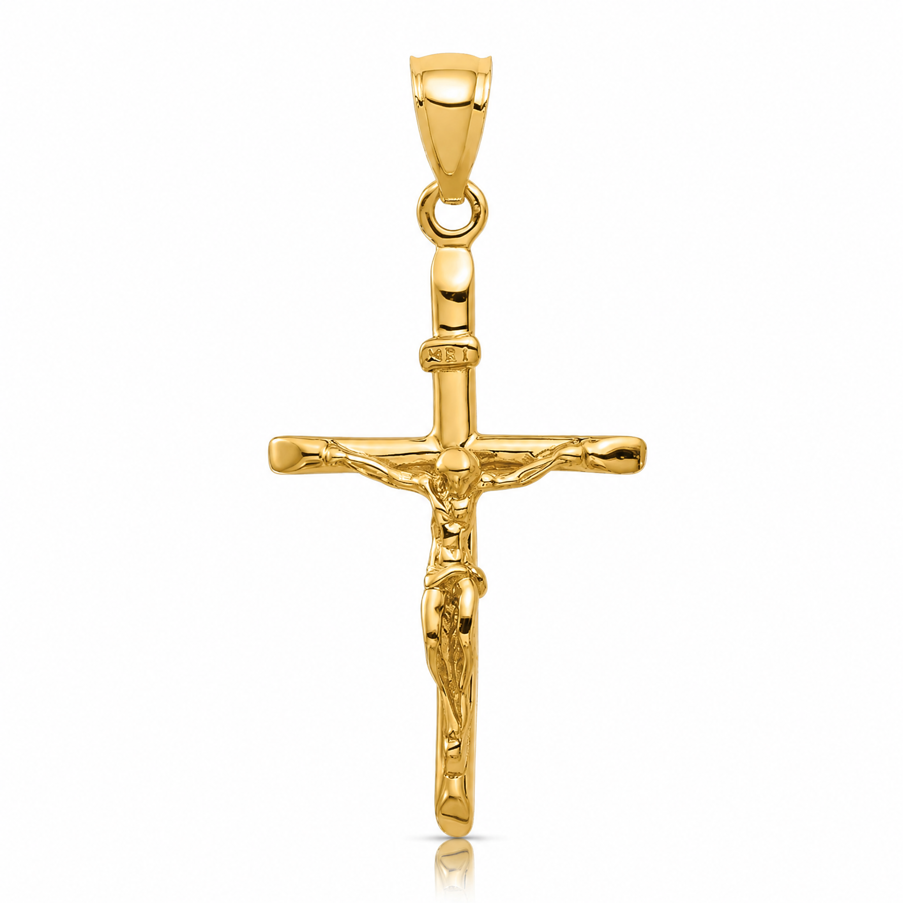 14k INRI Crucifix Pendant - Lifestyle View