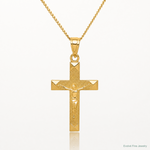 14k Diamond-cut Crucifix Pendant - Lifestyle View