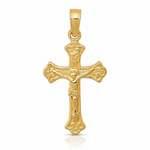 14k INRI Crucifix Charm - Lifestyle View