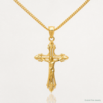 14k Diamond-cut Crucifix Pendant - Lifestyle View