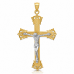 14k Two-tone Crucifix Pendant - Lifestyle View