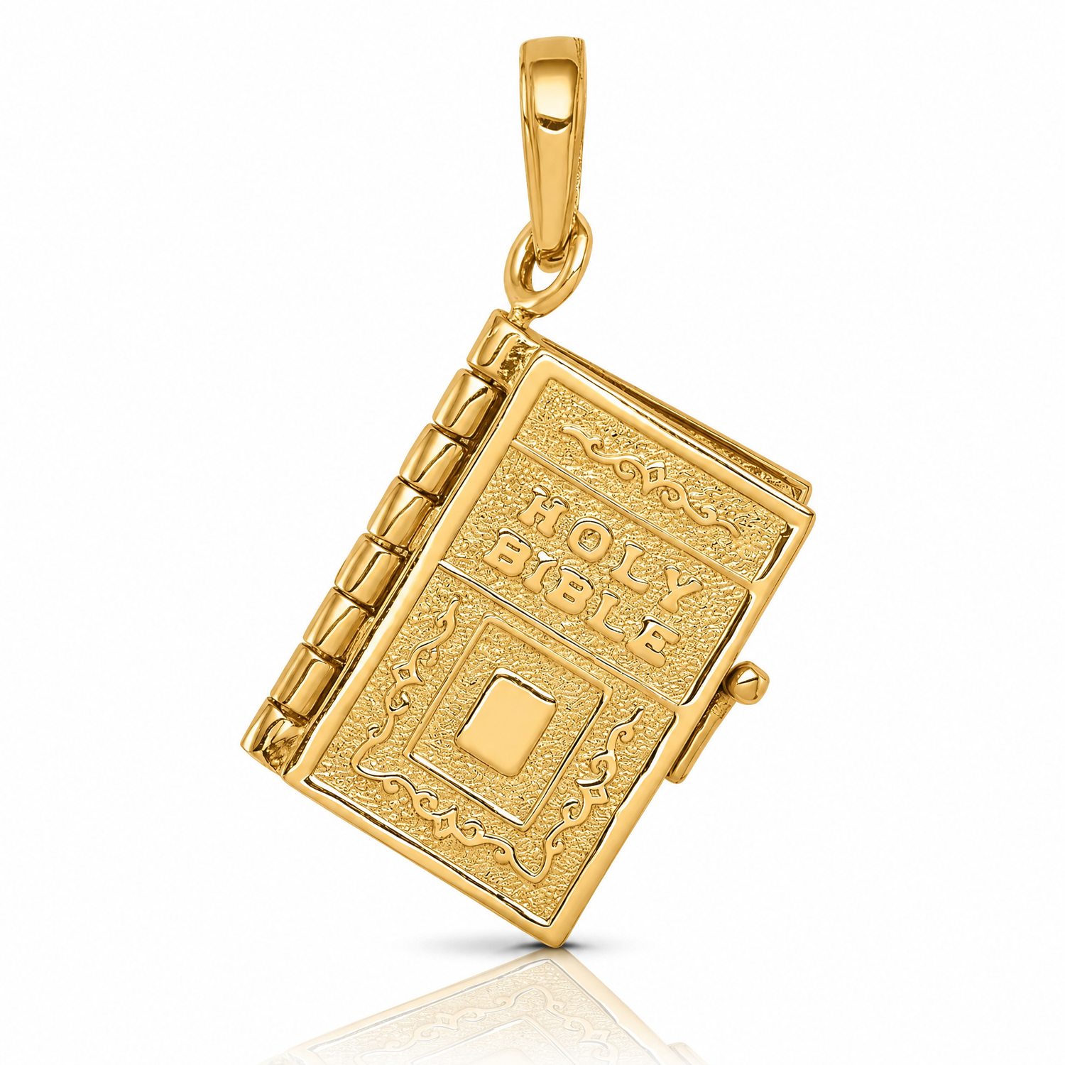 14K  3D Lord's Prayer Bible Pendant - Lifestyle View