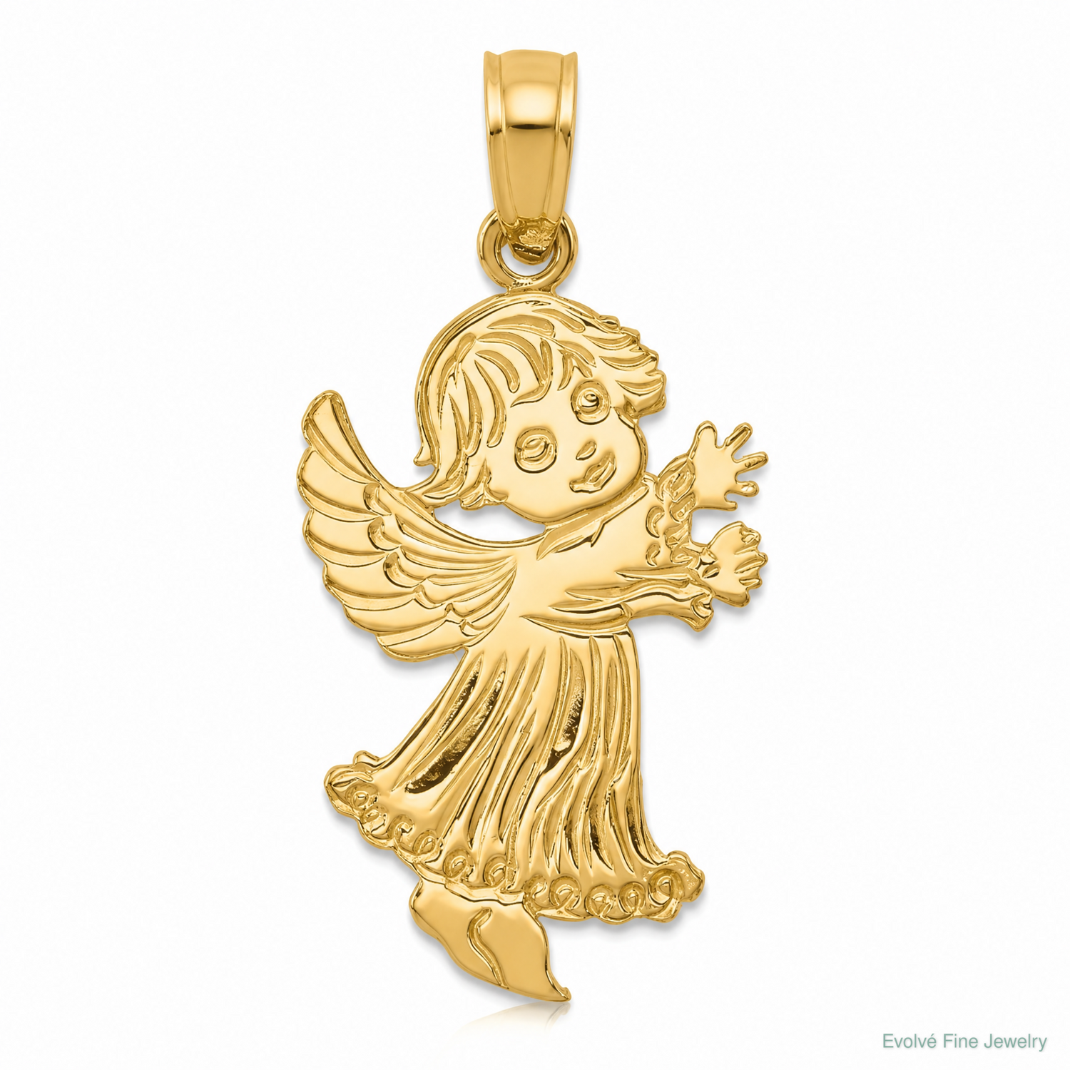 14k Angel Pendant - Lifestyle View
