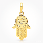 14k Jewish Hand of God w/Star of David Pendant - Lifestyle View