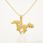 14k Polished Horse Pendant - Lifestyle View