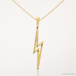 14k Polished D/C Lightning Bolt Pendant - Lifestyle View
