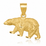 14K Diamond-cut Bear Pendant - Lifestyle View