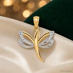 14k w/Rhodium Dragonfly Pendant - Lifestyle View