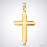 14K Solid Cross Pendant - Lifestyle View