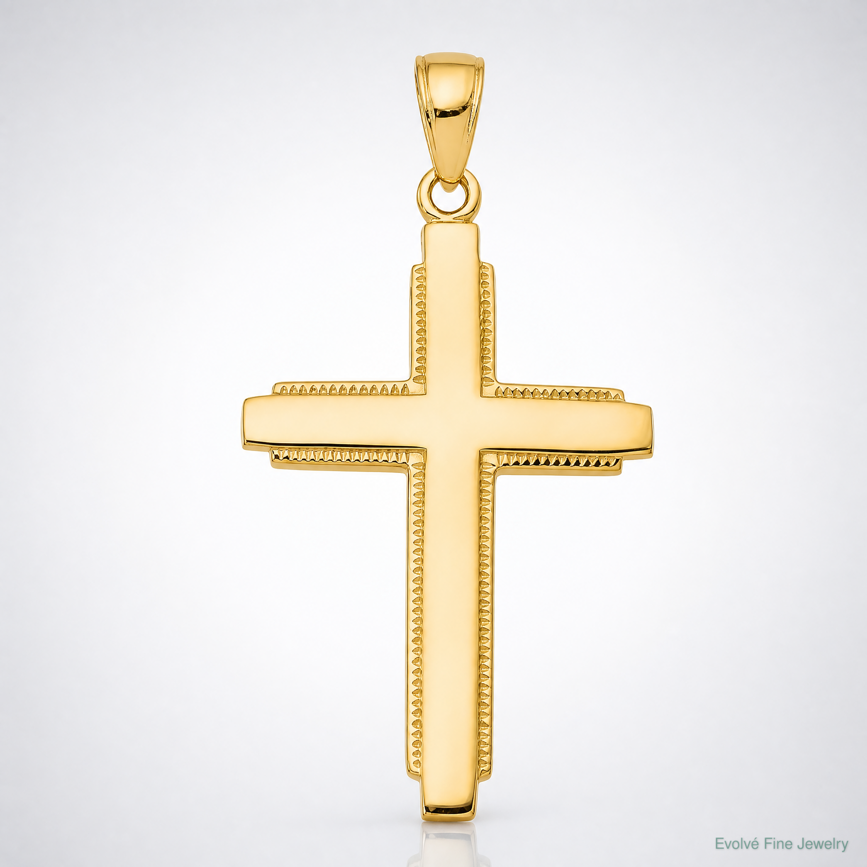14K Solid Cross Pendant - Lifestyle View