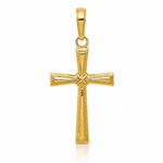 14K Diamond-cut X Cross Pendant - Lifestyle View