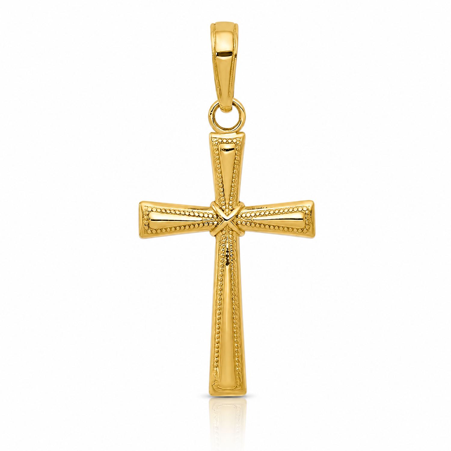 14K Diamond-cut X Cross Pendant - Lifestyle View