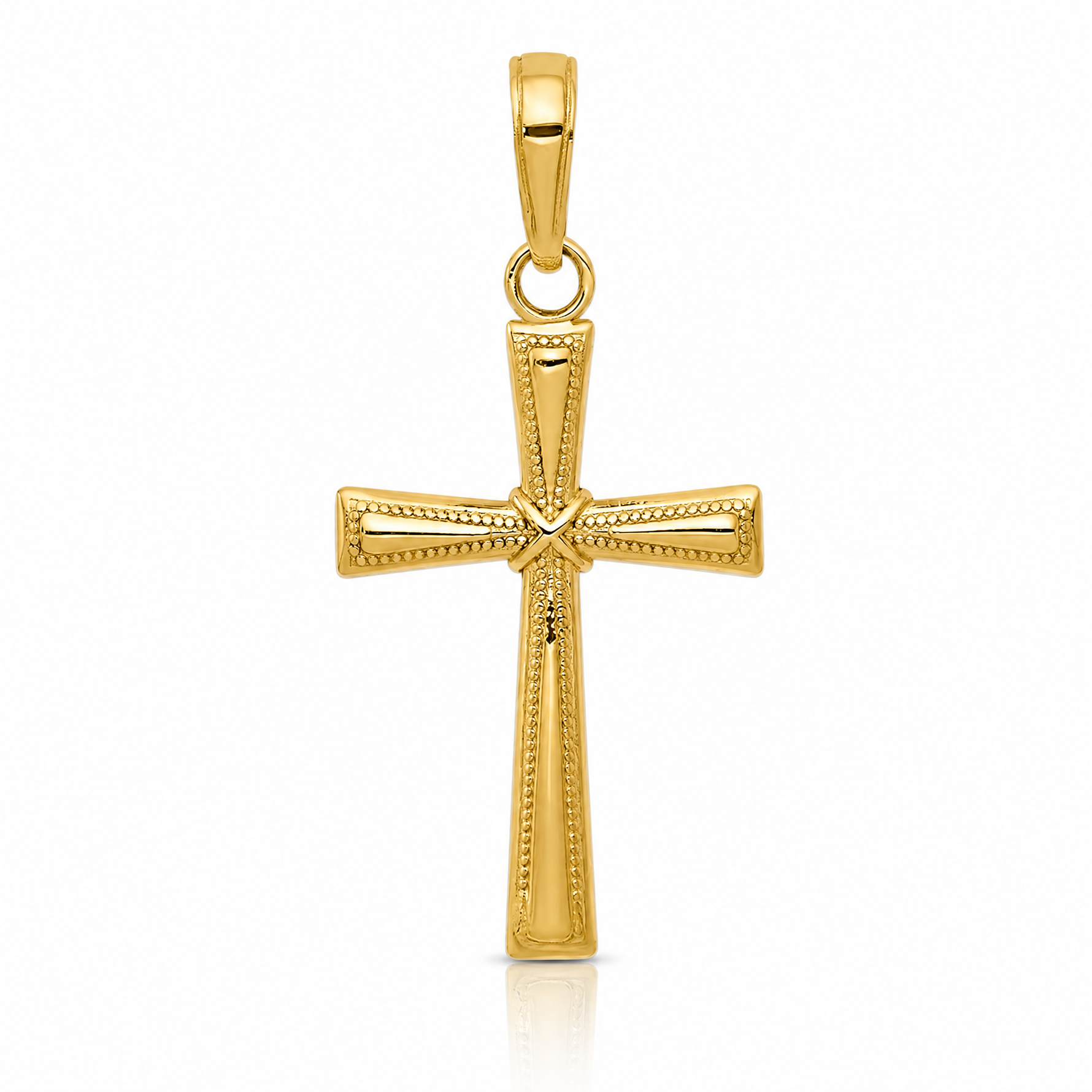 14K Diamond-cut X Cross Pendant - Lifestyle View