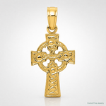 14K Celtic Cross w/Eternity Circle Pendant - Lifestyle View