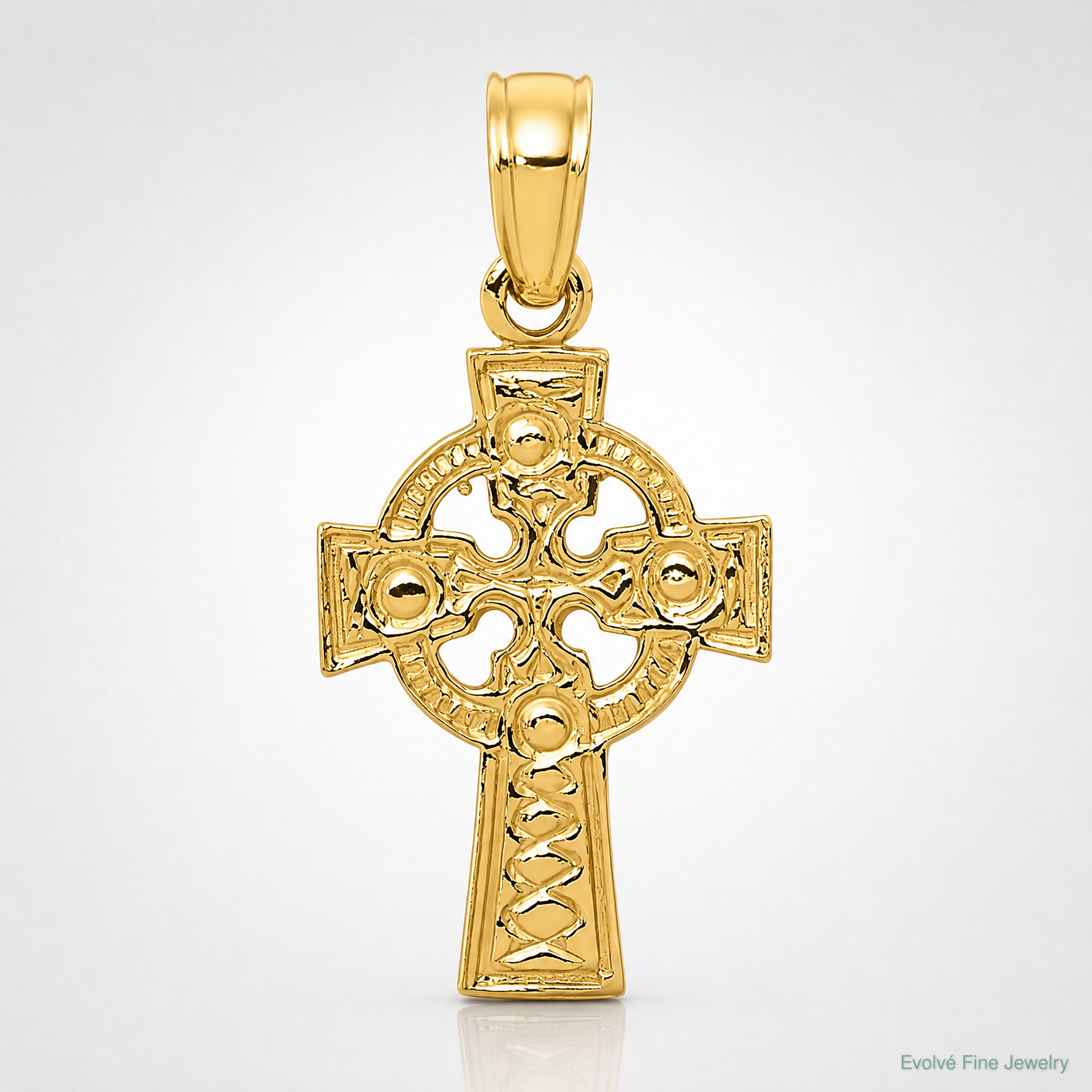 14K Celtic Cross w/Eternity Circle Pendant - Lifestyle View