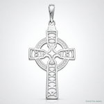 14K White Gold Celtic Cross w/Eternity Circle Pendant - Lifestyle View