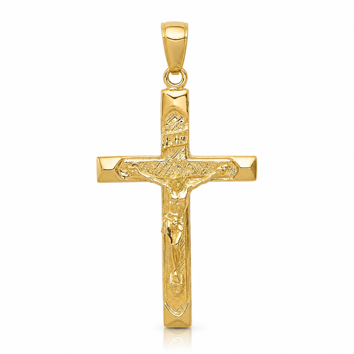 14K Crucifix Pendant - Lifestyle View